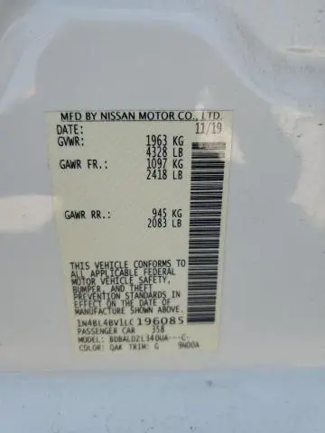 2020 NISSAN ALTIMA S  