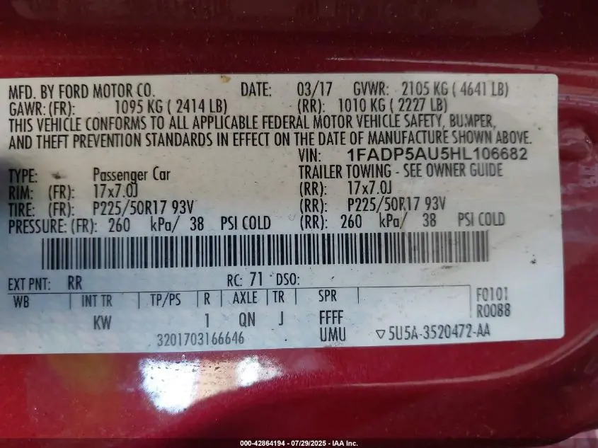 2017 FORD C-MAX HYBRID SE