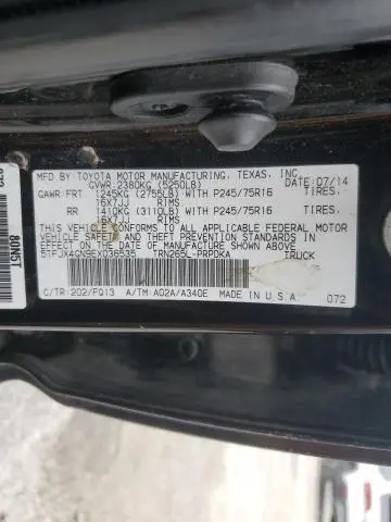 2014 TOYOTA TACOMA DOUBLE CAB  