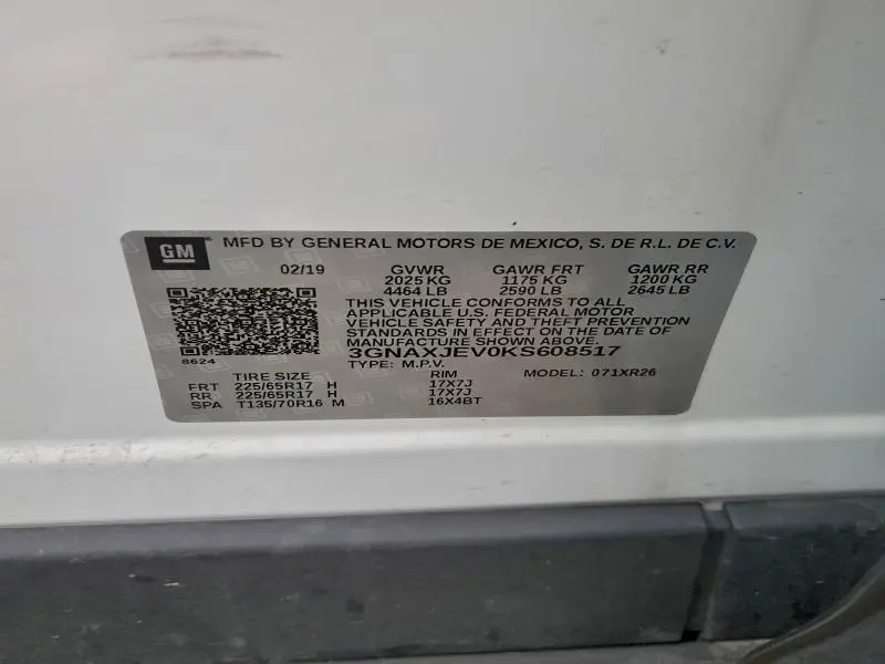 2019 CHEVROLET EQUINOX LT  