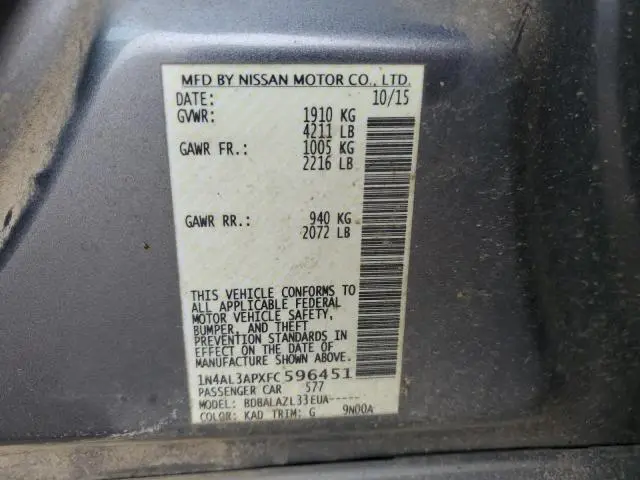 2015 NISSAN ALTIMA 2.5  