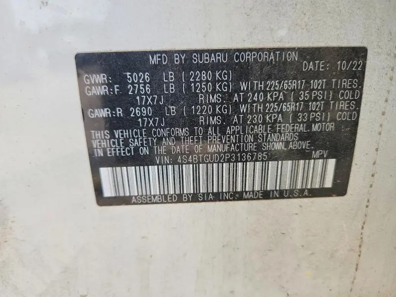 2023 SUBARU OUTBACK WILDERNESS  