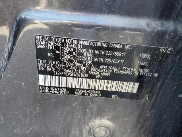 2015 TOYOTA RAV4 XLE  