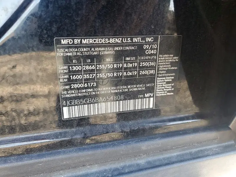 2011 MERCEDES-BENZ ML 350  