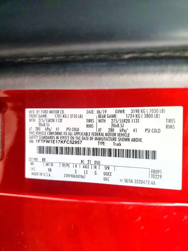 2019 FORD F150 SUPERCREW  