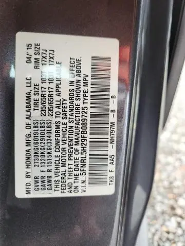 2015 HONDA ODYSSEY LX