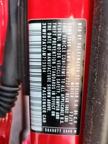 2018 VOLKSWAGEN BEETLE S  