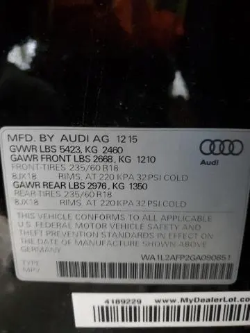 2016 AUDI Q5 PREMIUM PLUS  