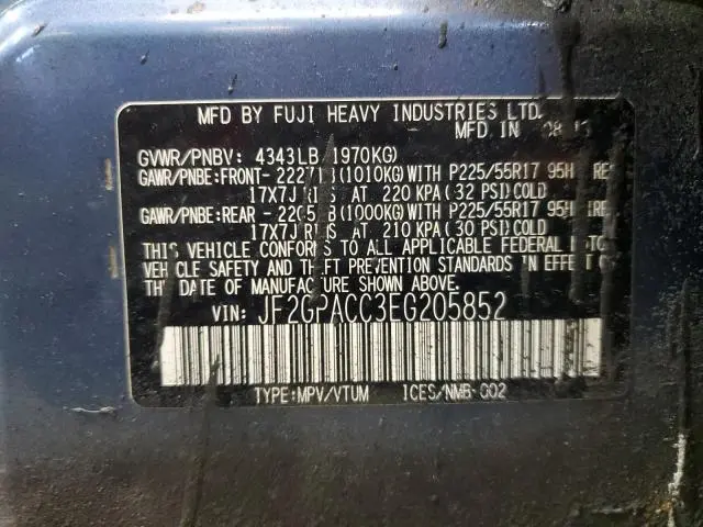 2014 SUBARU XV CROSSTREK 2.0 PREMIUM  