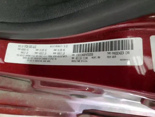 2015 CHRYSLER 200 LIMITED  