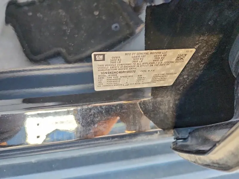 2016 CHEVROLET SUBURBAN K1500 LS  