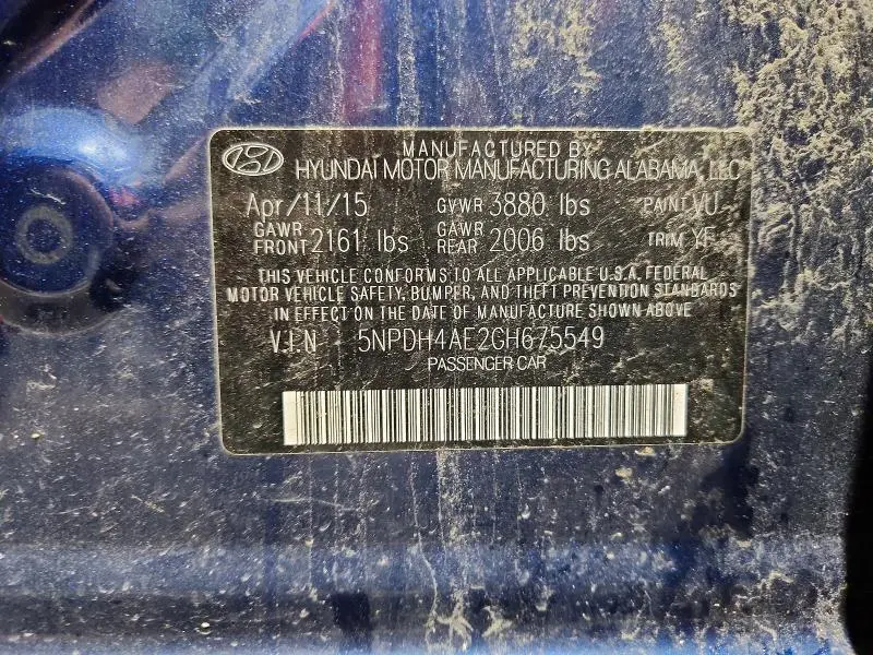 2016 HYUNDAI ELANTRA LIMITED  