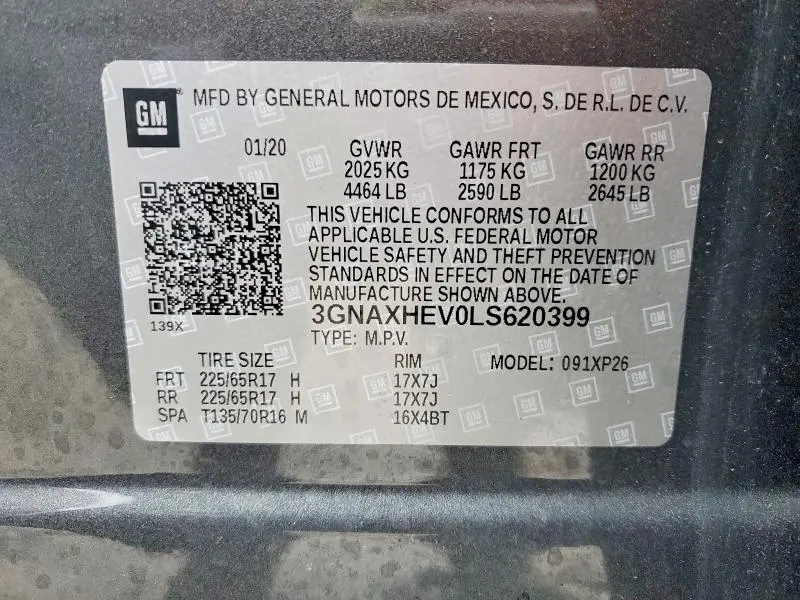 2020 CHEVROLET EQUINOX LS  