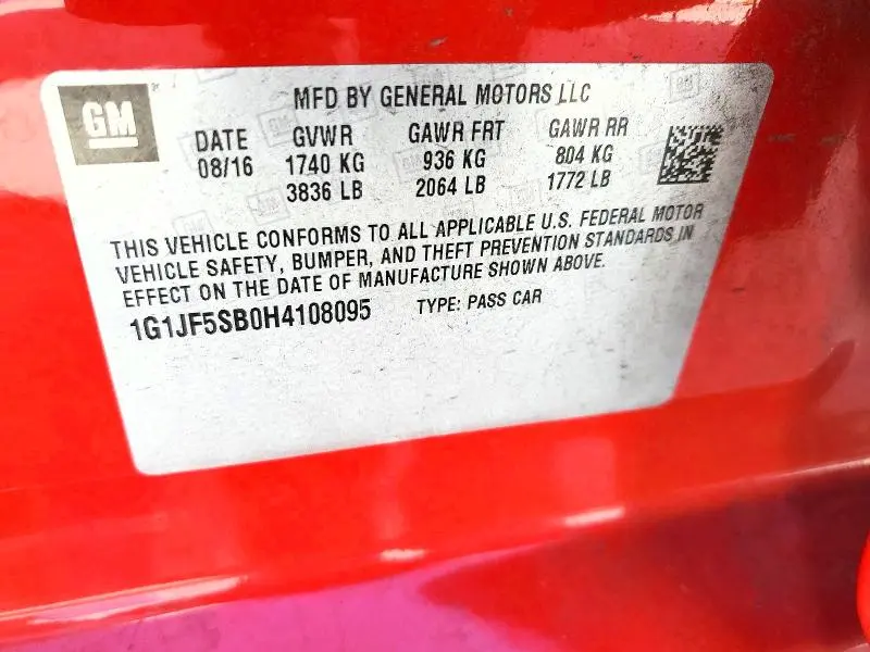 2017 CHEVROLET SONIC PREMIER  