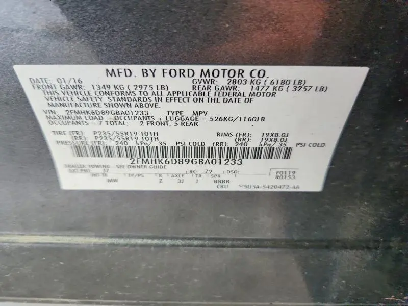 2016 FORD FLEX LIMITED  