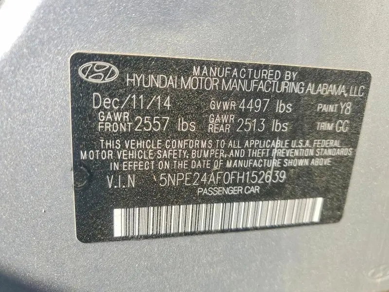 2015 HYUNDAI SONATA SE  