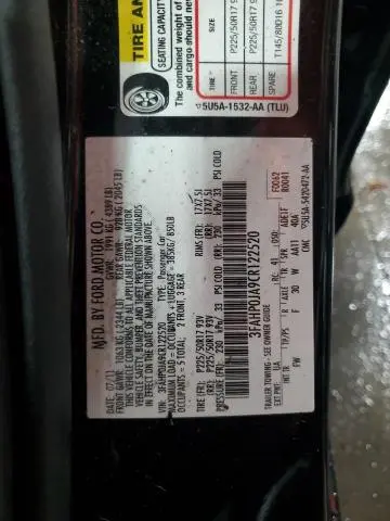 2012 FORD FUSION SEL  