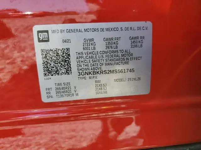 2021 CHEVROLET BLAZER RS  