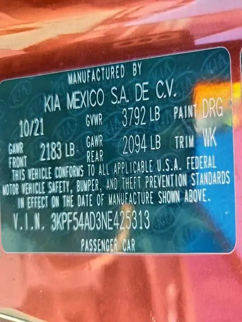 2022 KIA FORTE GT-LINE  