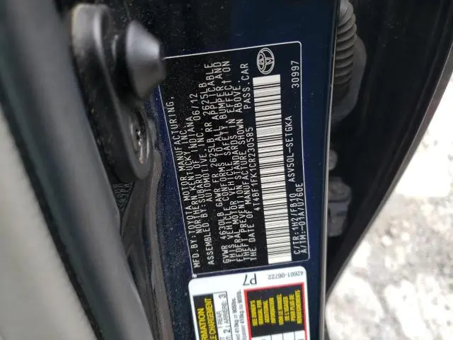 2012 TOYOTA CAMRY BASE  