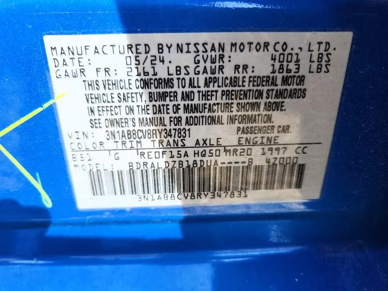 2024 NISSAN SENTRA SV  