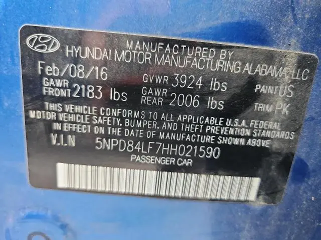 2017 HYUNDAI ELANTRA SE  