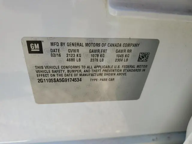 2016 CHEVROLET IMPALA LT  