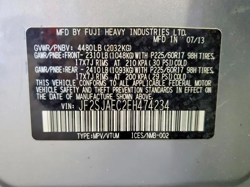 2014 SUBARU FORESTER 2.5I PREMIUM  