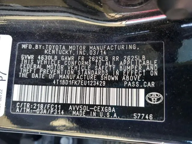 2014 TOYOTA CAMRY HYBRID  