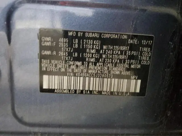 2018 SUBARU OUTBACK 2.5I PREMIUM  