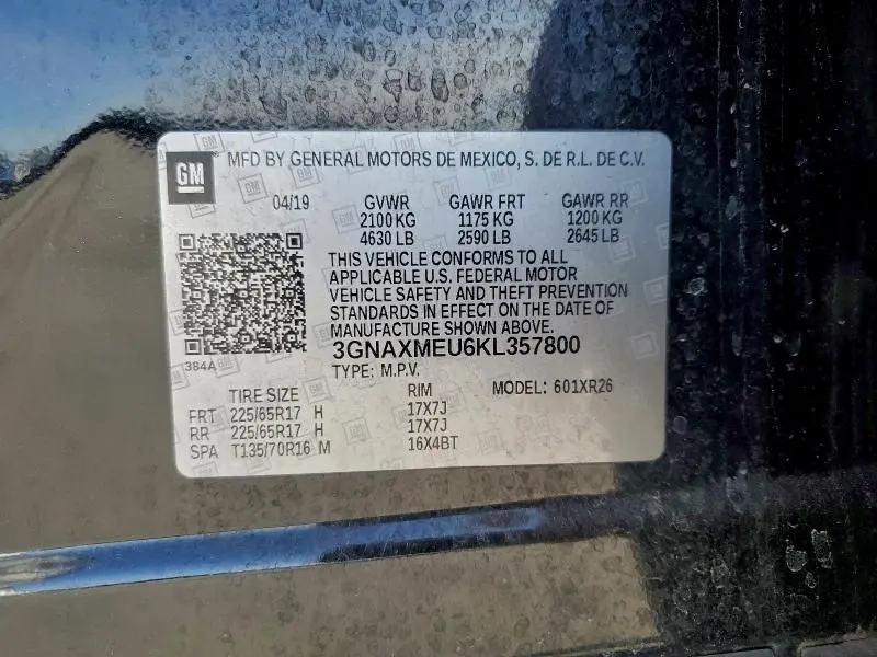 2019 CHEVROLET EQUINOX LT  