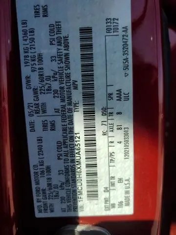 2021 FORD ESCAPE SEL  