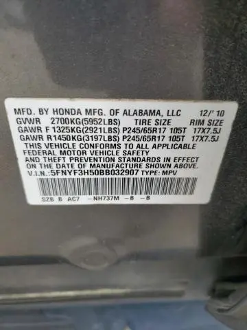 2011 HONDA PILOT EXL