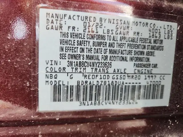 2022 NISSAN SENTRA SV  