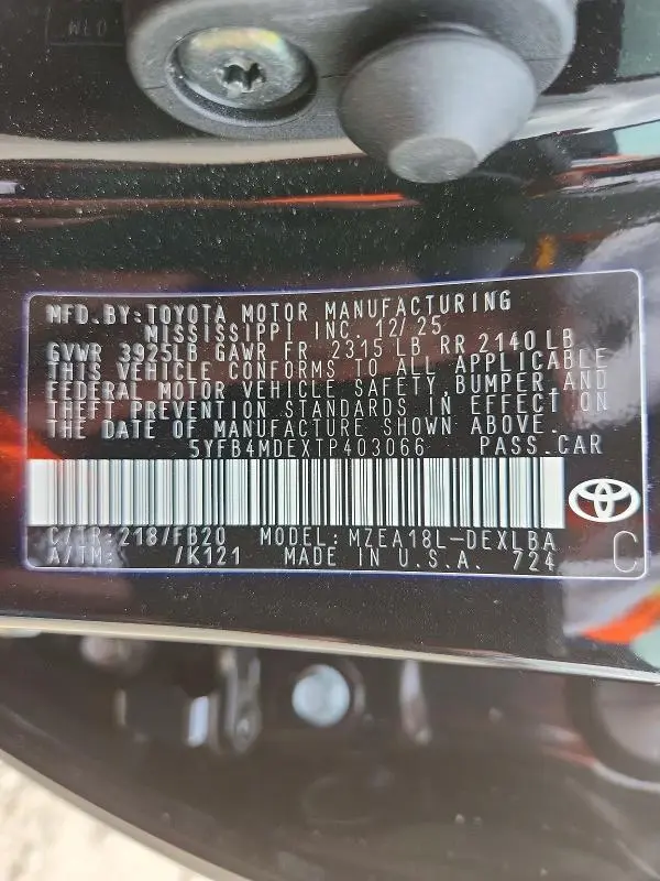 2026 TOYOTA COROLLA LE  