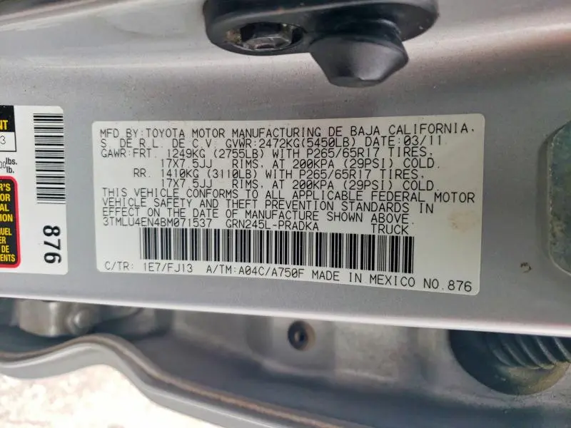 2011 TOYOTA TACOMA V6  