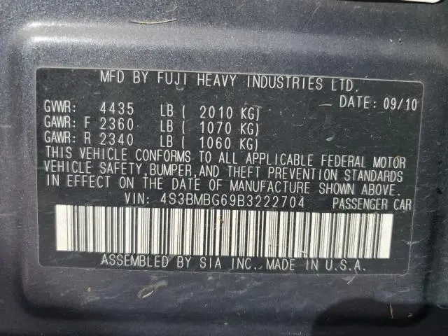 2011 SUBARU LEGACY 2.5I PREMIUM  