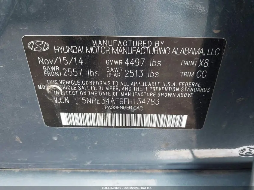 2015 HYUNDAI SONATA SPORT