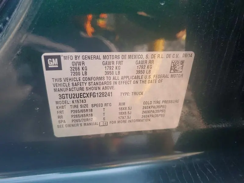 2015 GMC SIERRA K1500 SLE  