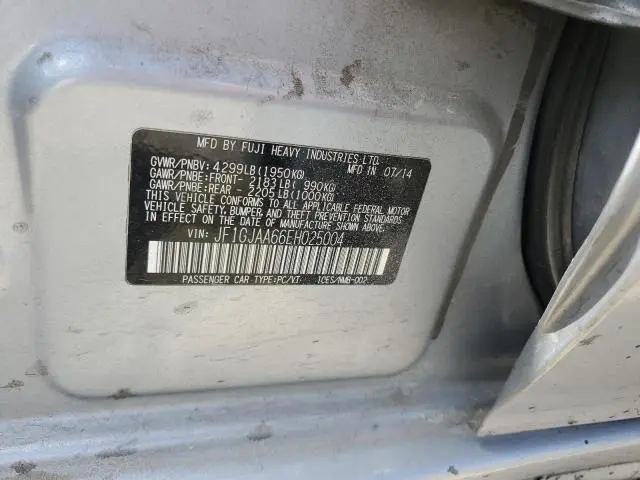 2014 SUBARU IMPREZA   
