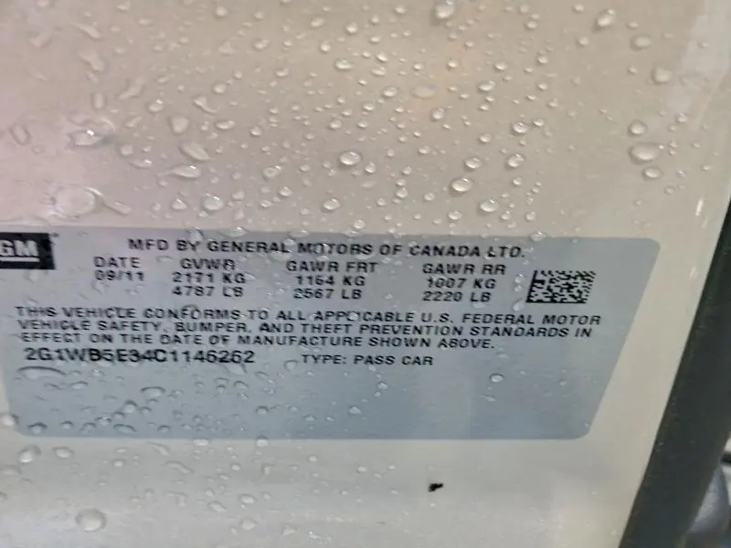 2012 CHEVROLET IMPALA LT  