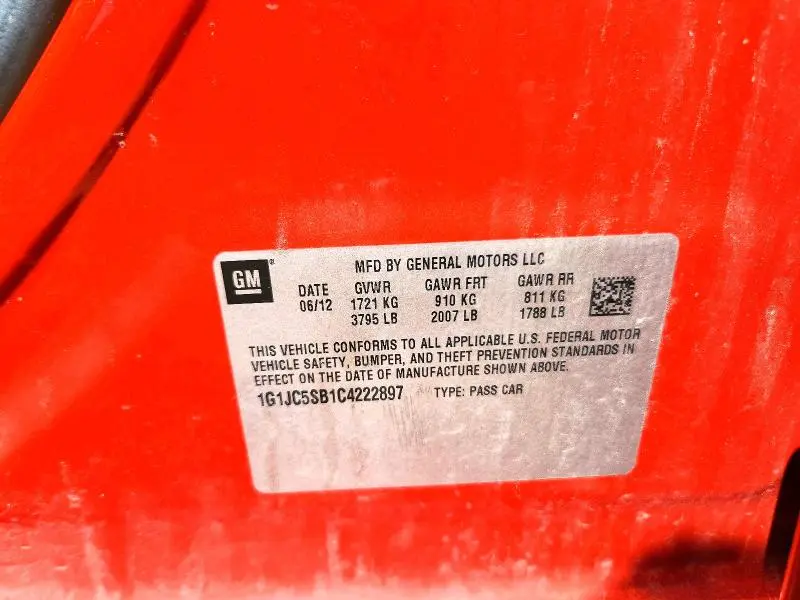 2012 CHEVROLET SONIC LT  
