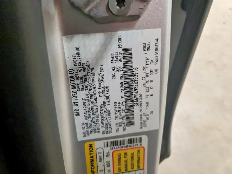 2014 FORD FUSION   