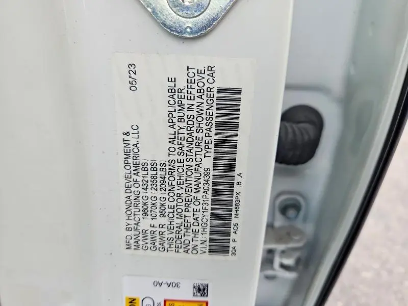 2023 HONDA ACCORD EX  