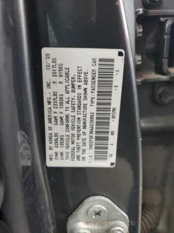 2010 HONDA ACCORD LX  