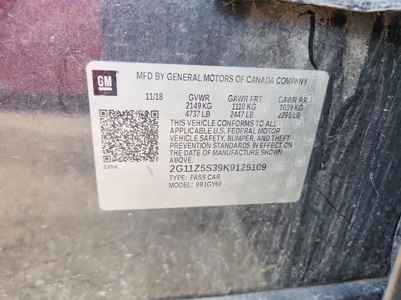 2019 CHEVROLET IMPALA LT  