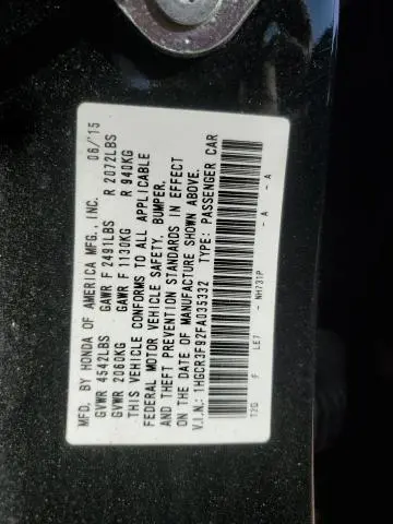 2015 HONDA ACCORD TOURING  