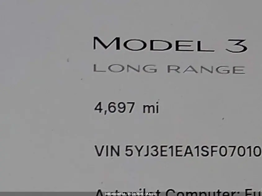 2025 TESLA MODEL 3 LONG RANGE REAR-WHEEL DRIVE/STANDARD REAR-WHEEL DRIVE