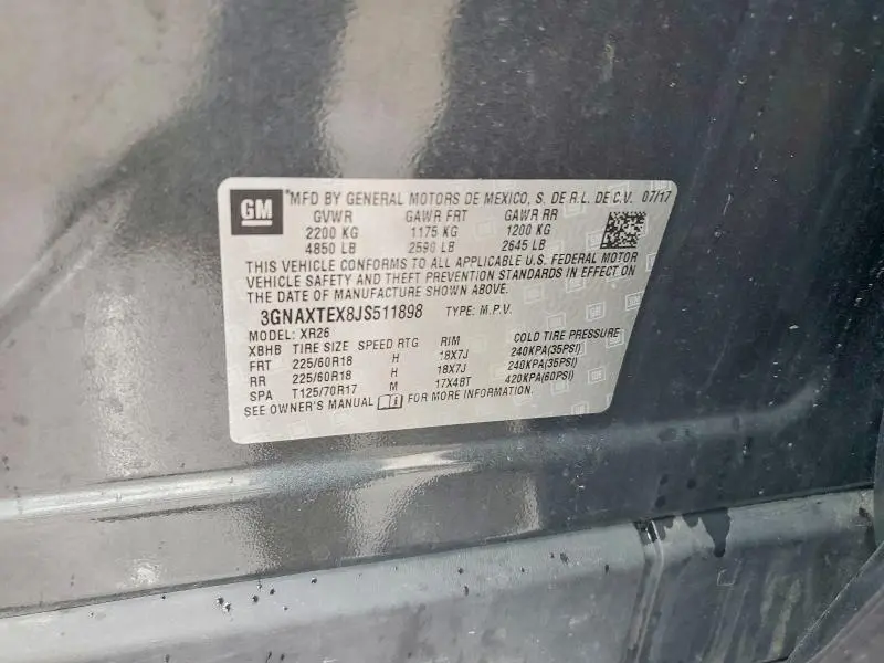 2018 CHEVROLET EQUINOX LT  