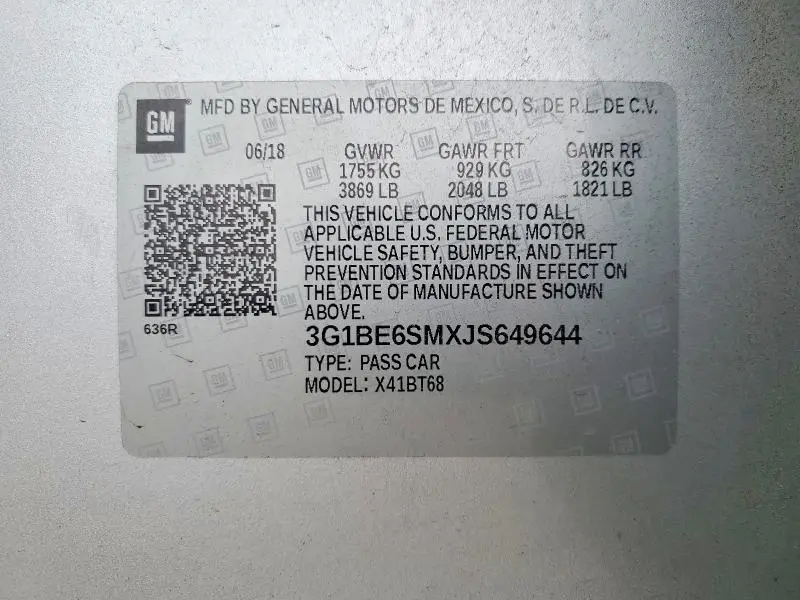 2018 CHEVROLET CRUZE LT  